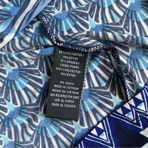Ronni Nicole Blue Abstract Travel Maxi Dress Stretch Women’s Size 6 - Picture 8 of 10
